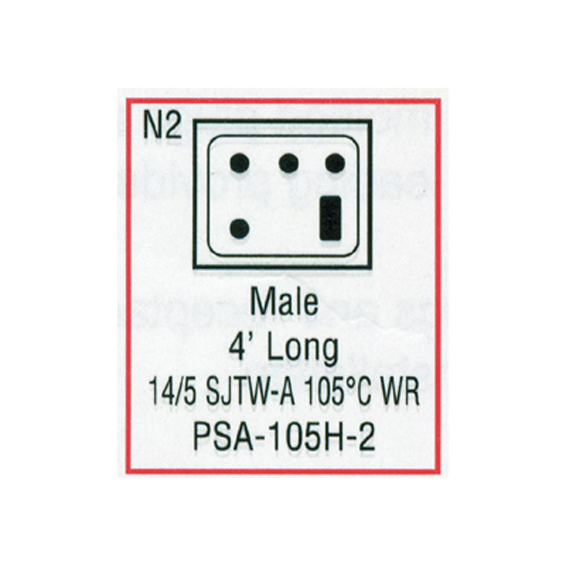 Cord - Male Large J/J 5-wire for Heater (#PSA105H2)
